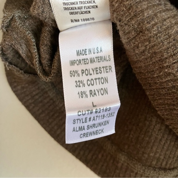 AGOLDE Alma Shrunken Crew Neck Top Long Sleeve Sweater Shirt - Picture 6 of 9